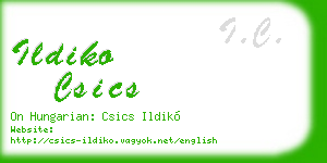 ildiko csics business card